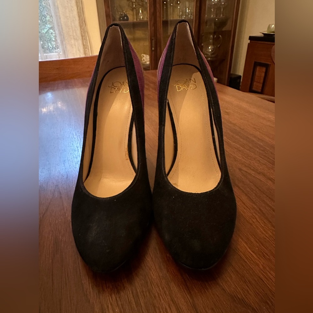 Joan & David black, purple, and grey heels. Size 8.5.